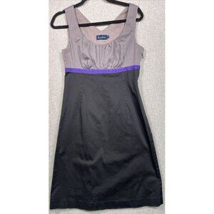 Boden Sheath Dress Size 10R Sleeveless Purple Black Colorblock